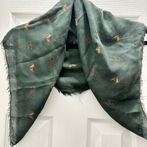 Ralph Lauren Green and Gold horse scarf